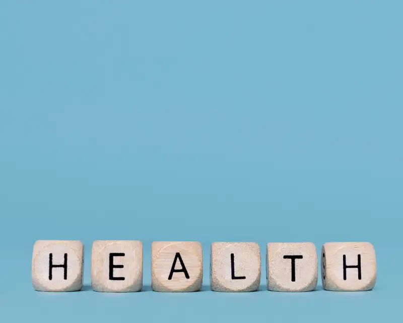 The Word Health Written on Wooden Cubes